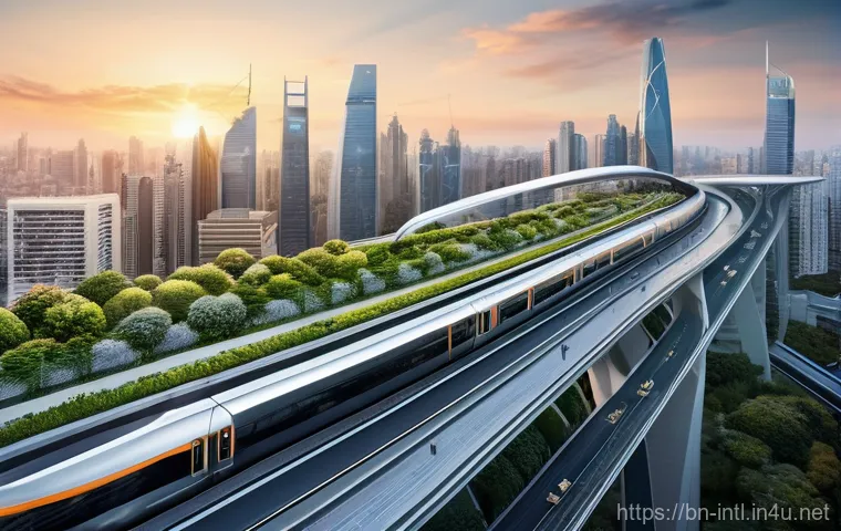아시아 인프라투자은행 AIIB  역할 - **Prompt for Infrastructure Development and Progress:**
    "A wide-angle, panoramic shot of a bustl...