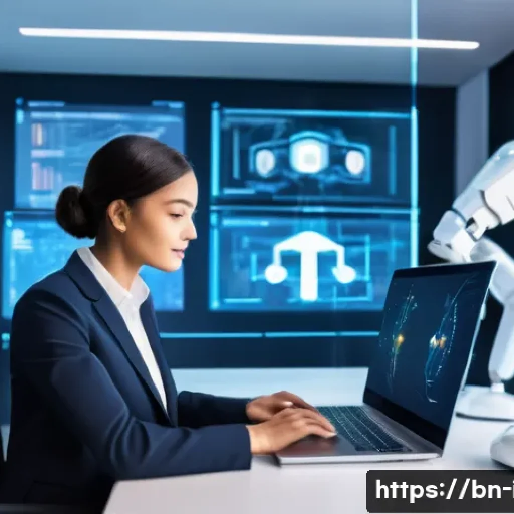 국제 노동시장과 이주 문제 - **AI Integration in Modern Workplaces**: A diverse group of professionals, including men and women w...